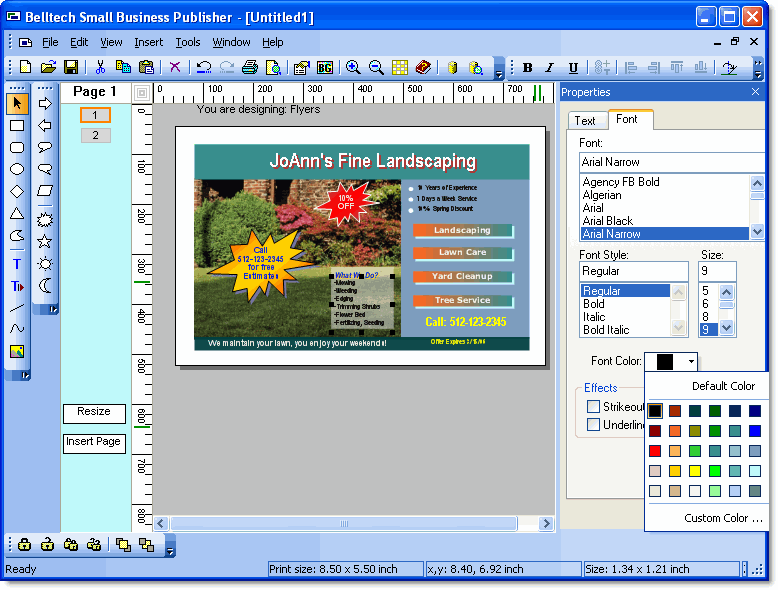 Screenshot of Belltech Small Business Publisher 3.3.1